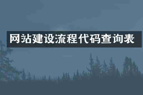 网站建设流程代码查询表