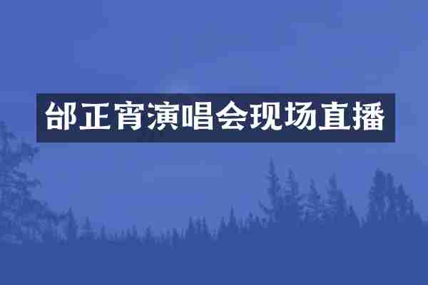 邰正宵演唱会现场直播