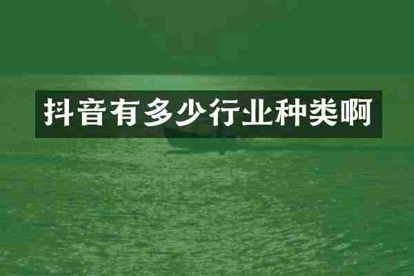 抖音有多少行业种类啊