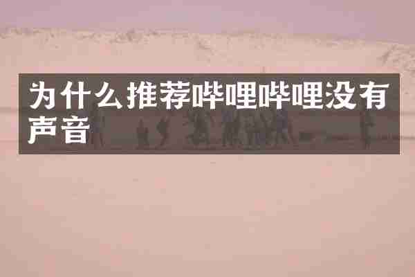 为什么推荐哔哩哔哩没有声音
