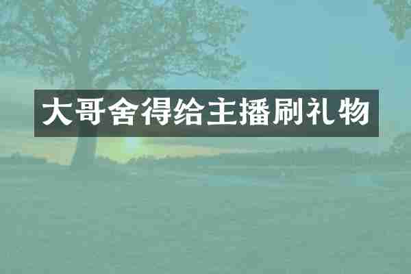 大哥舍得给主播刷礼物