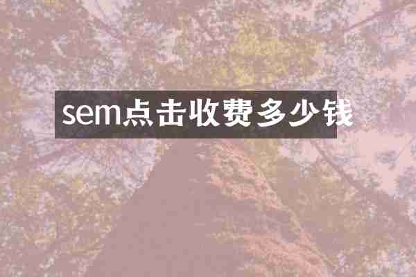 sem点击收费多少钱