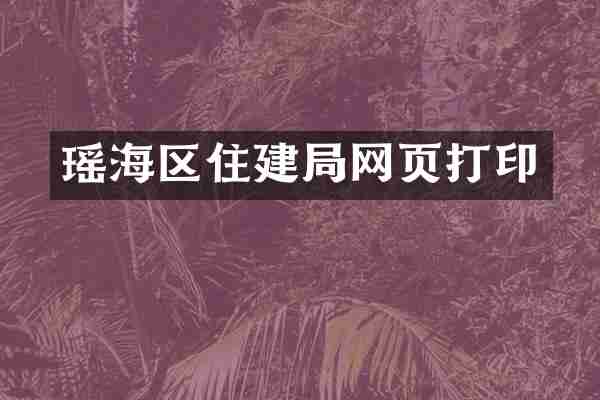 瑶海区住建局网页打印