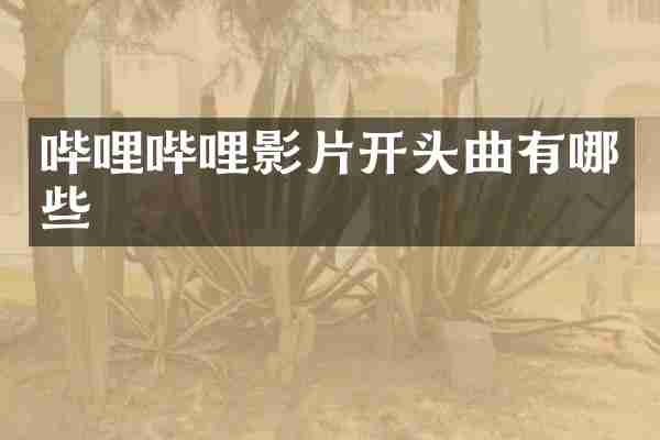 哔哩哔哩影片开头曲有哪些