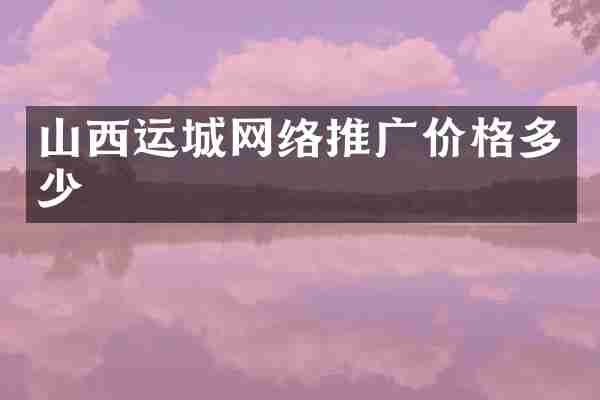 山西运城网络推广价格多少
