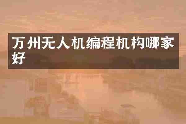 万州无人机编程机构哪家好