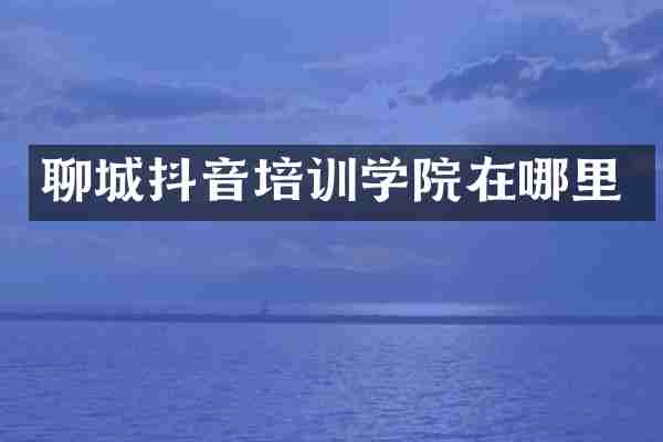 聊城抖音培训学院在哪里