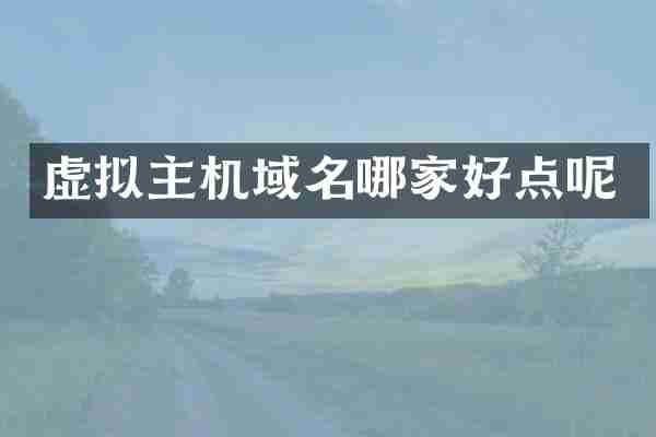 虚拟主机域名哪家好点呢