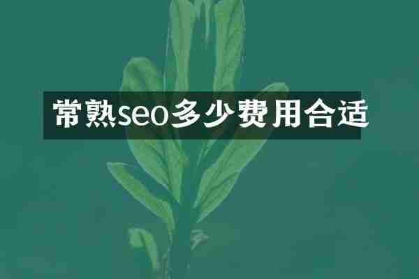 常熟seo多少费用合适