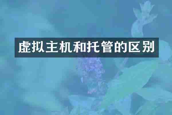 虚拟主机和托管的区别