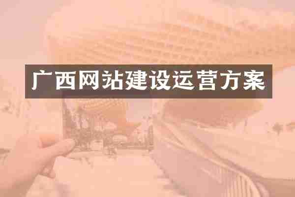 广西网站建设运营方案