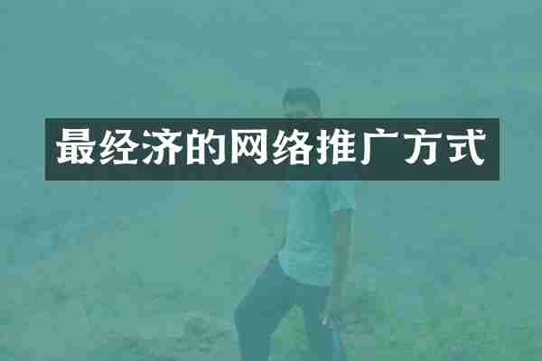 最经济的网络推广方式
