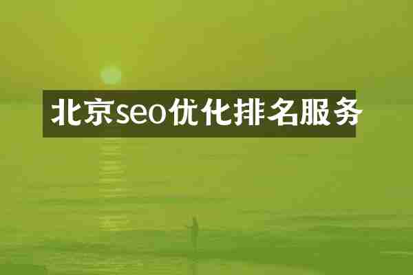 北京seo优化排名服务