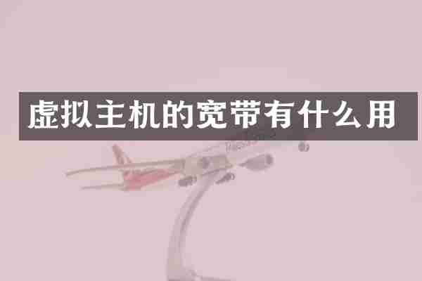 虚拟主机的宽带有什么用