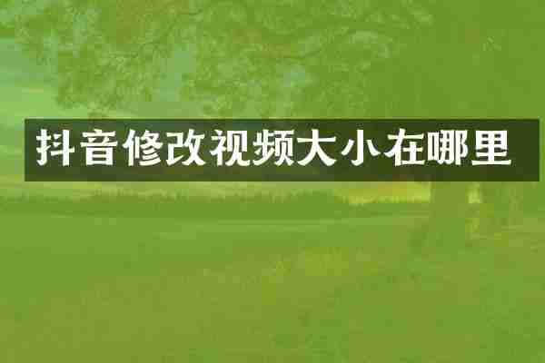 抖音修改视频大小在哪里