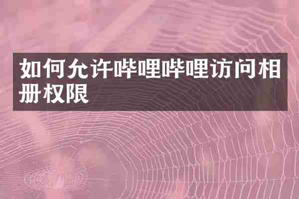 如何允许哔哩哔哩访问相册权限