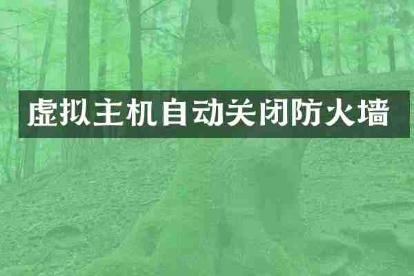 虚拟主机自动关闭防火墙