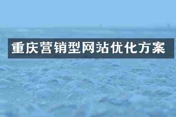 重庆营销型网站优化方案