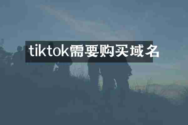 tiktok需要购买域名