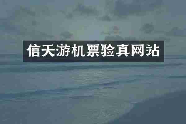 信天游机票验真网站