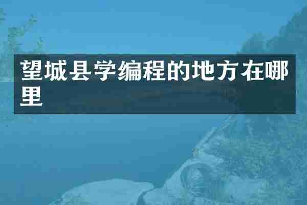 望城县学编程的地方在哪里