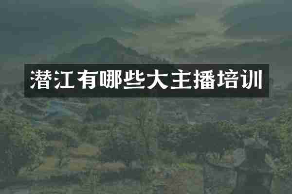 潜江有哪些大主播培训