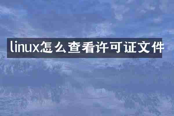 linux怎么查看许可证文件