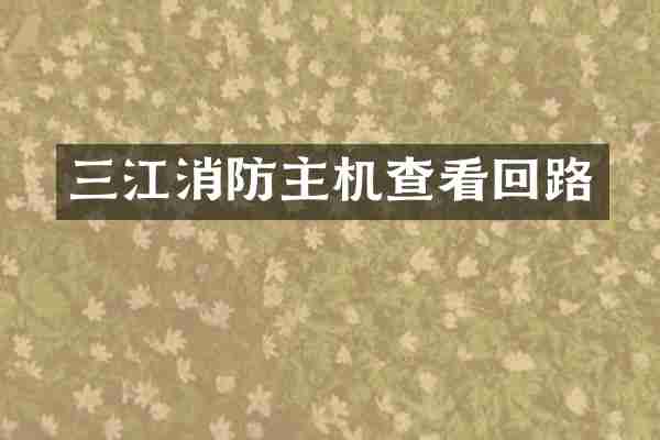 三江消防主机查看回路