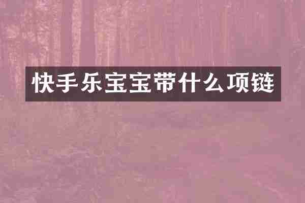 快手乐宝宝带什么项链