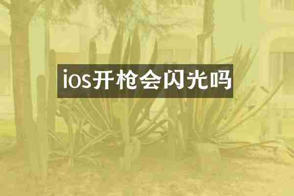 ios开枪会闪光吗