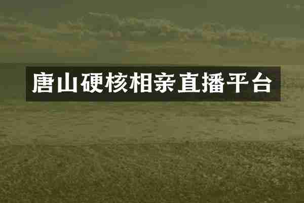 唐山硬核相亲直播平台