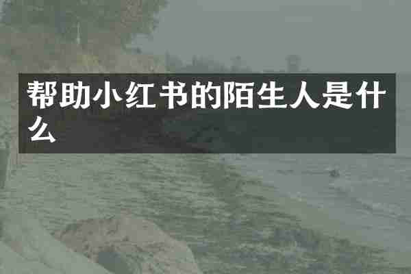 帮助小红书的陌生人是什么