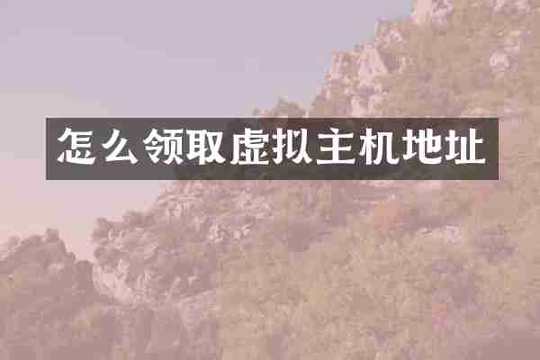 怎么领取虚拟主机地址