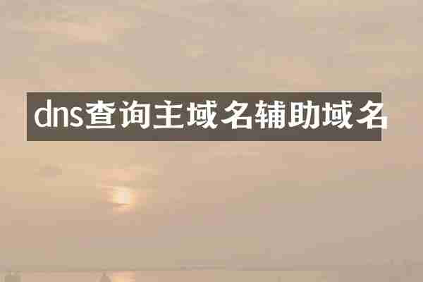 dns查询主域名辅助域名