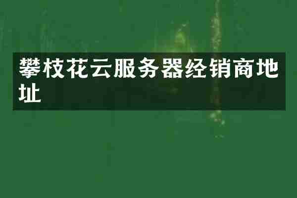攀枝花云服务器经销商地址