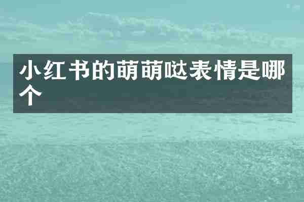 小红书的萌萌哒表情是哪个