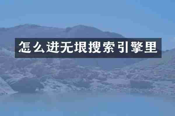 怎么进无垠搜索引擎里