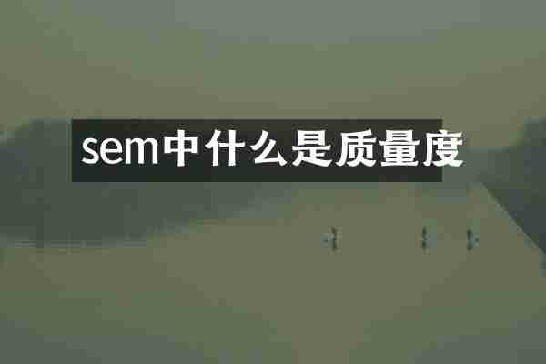 sem中什么是质量度