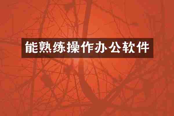 能熟练操作办公软件