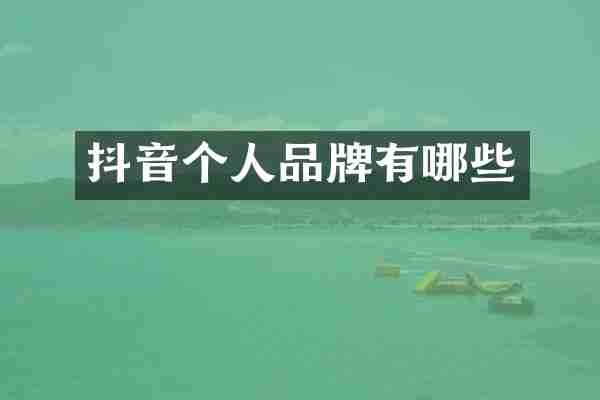抖音个人品牌有哪些