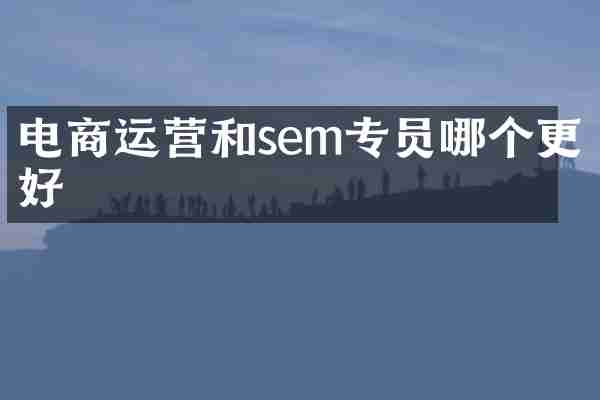 电商运营和sem专员哪个更好
