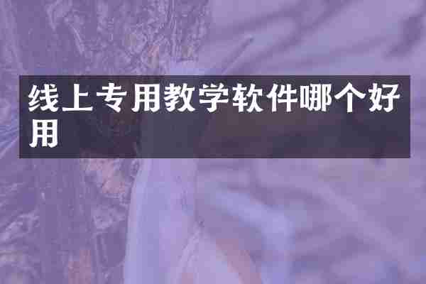 线上专用教学软件哪个好用