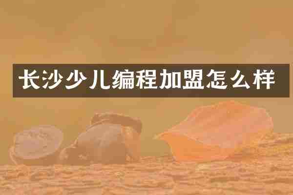 长沙少儿编程加盟怎么样