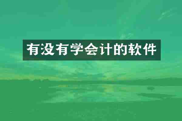 有没有学会计的软件