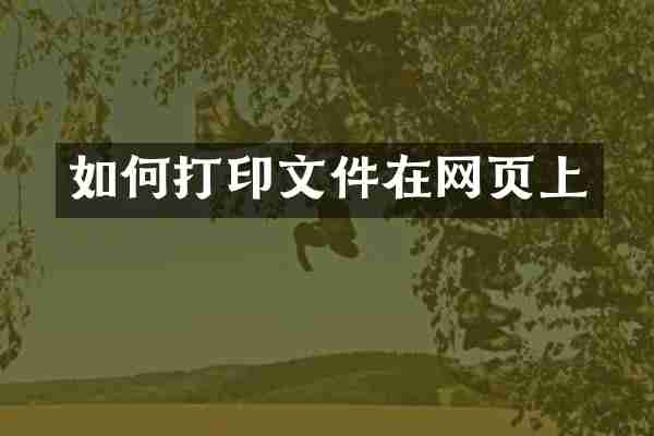 如何打印文件在网页上