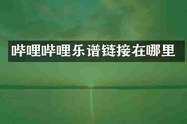 哔哩哔哩乐谱链接在哪里