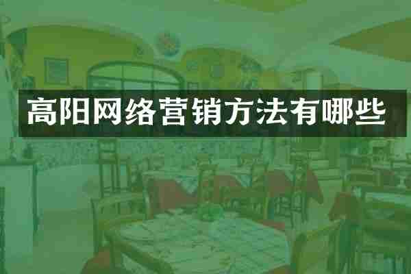 高阳网络营销方法有哪些