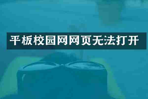 平板校园网网页无法打开