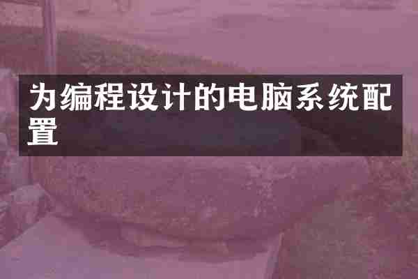 为编程设计的电脑系统配置