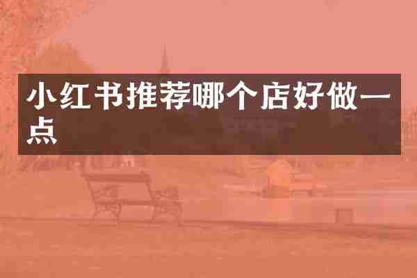 小红书推荐哪个店好做一点